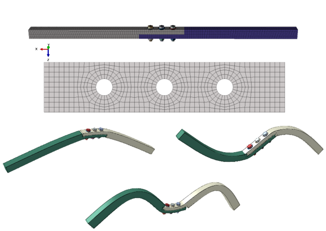 Dynamics of a three-bolted lap joint structure (Brake Reu$\ss$ Beam)